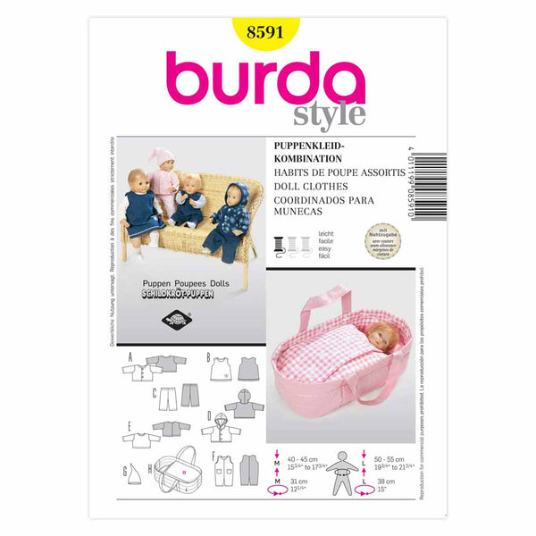 Pattern, Burda, 8591, Doll Clothes and Carrier