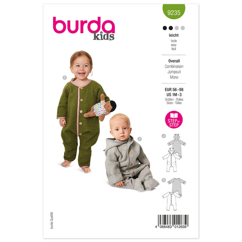 Pattern, Burda, 9235, Jumpsuit, Baby/Toddler