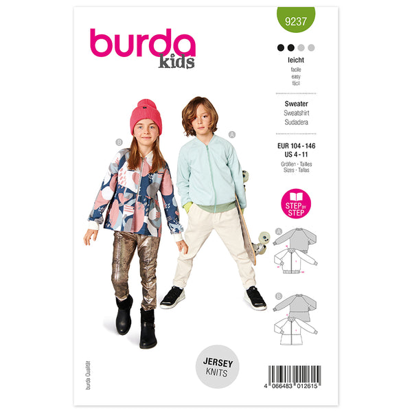 Pattern, Burda, 9237, Tops, Kids