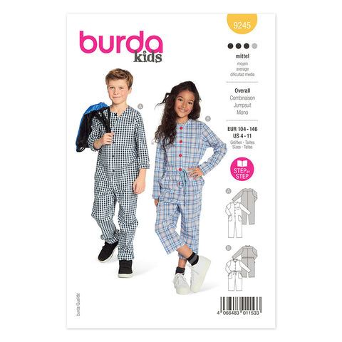 Pattern, Burda, 9245, Jumpsuit, Kids