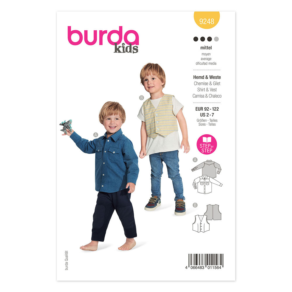Pattern, Burda, 9248, Tops, Toddlers