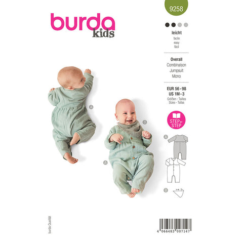 Pattern, Burda, 9258, Romper, Baby/Toddler