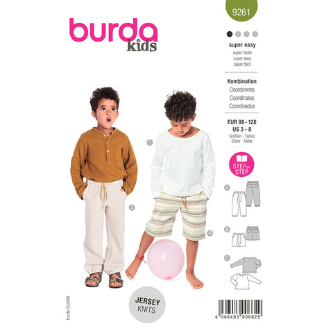 Pattern, Burda, 9261, Pants, Kids