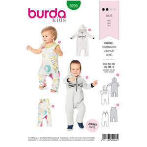 Pattern, Burda, 9299, Toddler Overall with Hood