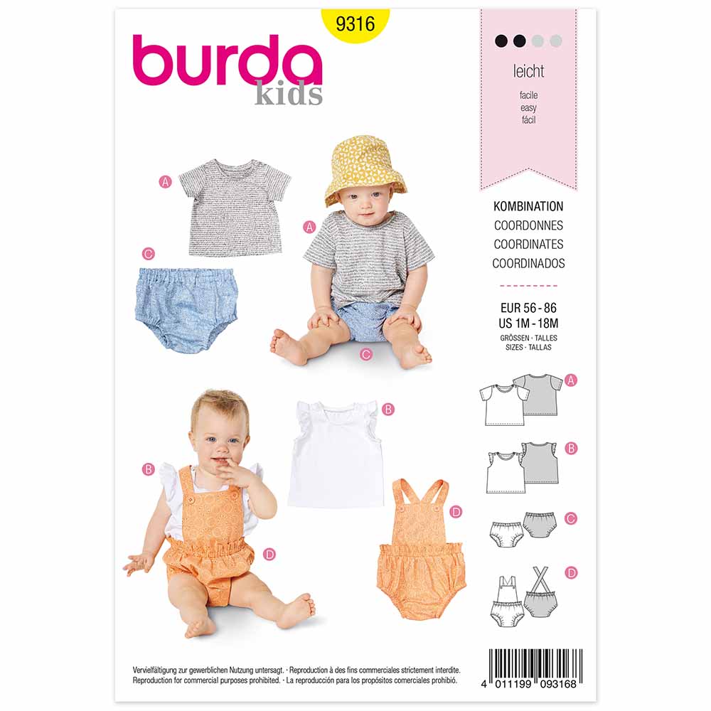 Pattern, Burda, 9316, Baby Coordinates
