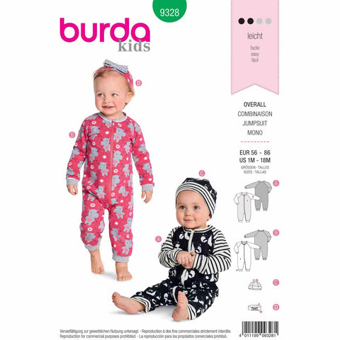 Pattern, Burda, 9328, Toddler Romper Unisex