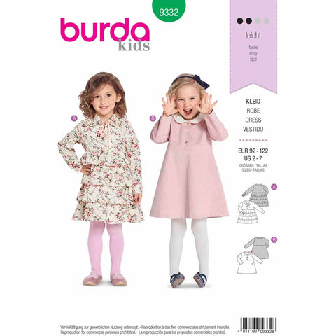 Pattern, Burda, 9332, Kids Dress