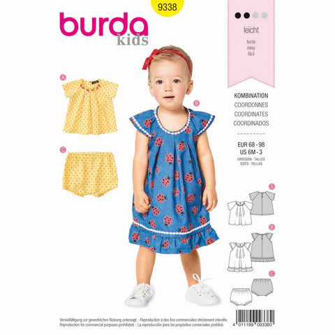 Pattern, Burda, 9338, Kids Blouse and Panties