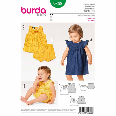 Pattern, Burda, 9358, Kids Dress