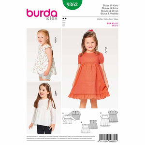 Pattern, Burda, 9362, Dress, Top, Kids, Toddler