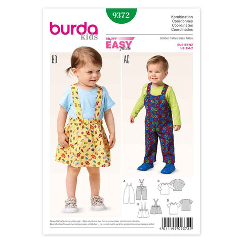 Pattern, Burda, 9372, Coordinates, Baby, Toddler