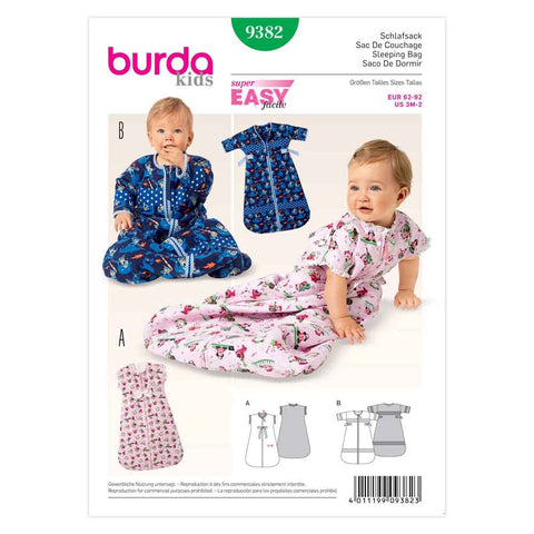 Pattern, Burda, 9382, Sleeping Bag, Baby