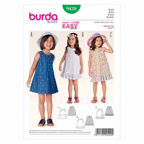 Pattern, Burda, 9420, Dress, Kids, Toddler