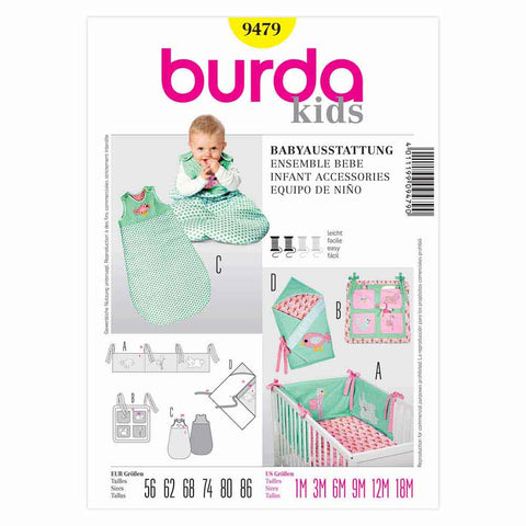 Pattern, Burda, 9479, Baby Bunting Bag, Crib Accessories