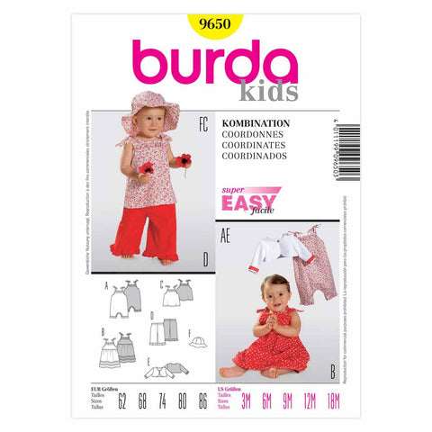 Pattern, Burda, 9650, Coordinates Baby/Toddler