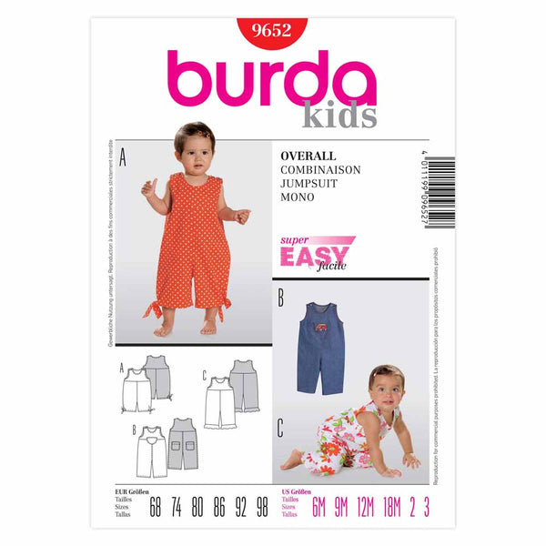 Pattern, Burda, 9652, Jumpsuit Toddler/Kids