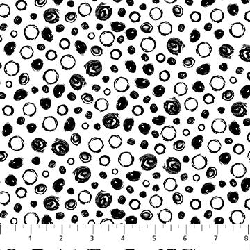 Fabric, Basically Black and White 2, Scribble Spots, 10222-11