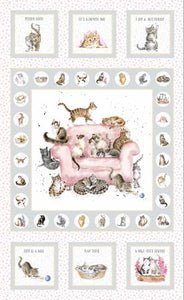 Fabric Panel , Whiskers & Paws, Kittens 10410M-K