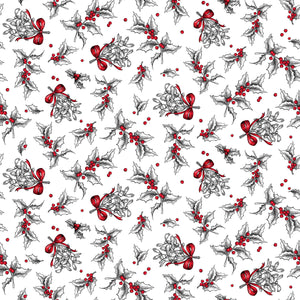 Fabric, Home For The Holidays, Holly & Mistletoe Red 10455-10