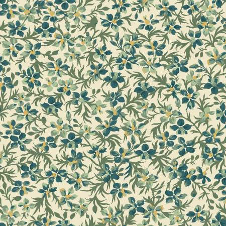 Fabric, Willoughby, Cream Mini Floral  10524M-E