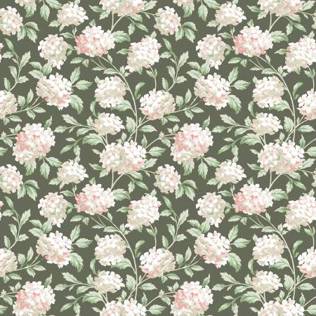 Fabric, Regal Rose , Green Hydrangea 10682M-G