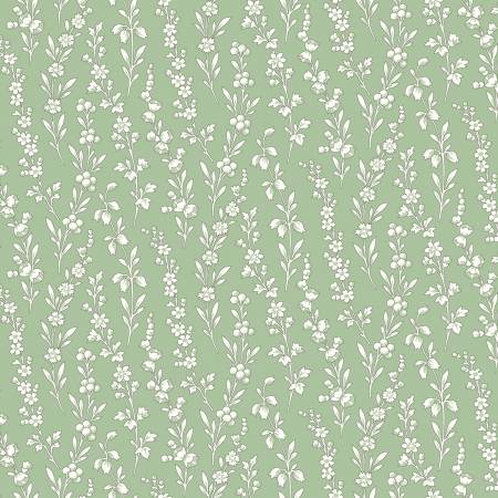 Fabric, Regal Rose , Green Floral Stripe 10684