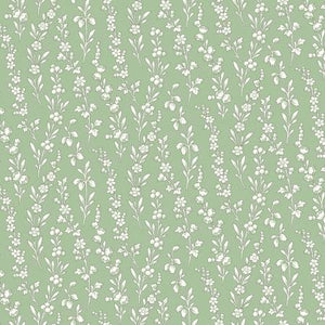 Fabric, Regal Rose , Green Floral Stripe 10684