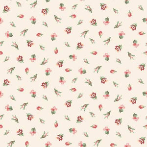 Fabric, Regal Rose , Cream Mini Buds 10685M-E