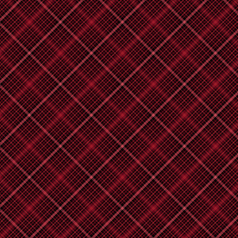 Fabric, Winter in the Pines, Tartan Red, 13465B-10
