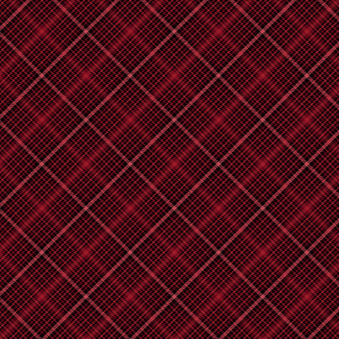 Fabric, Winter in the Pines, Tartan Red, 13465B-10