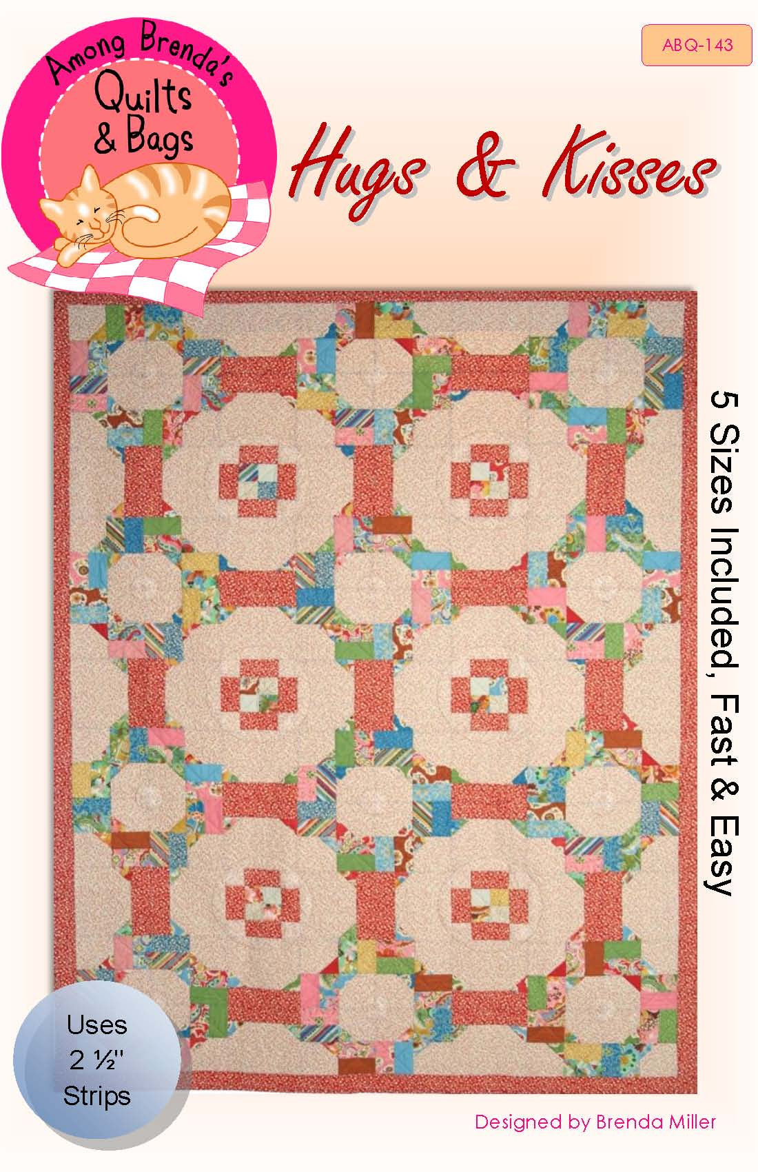 Pattern, Hugs & Kisses, multi-sized ABQ-143
