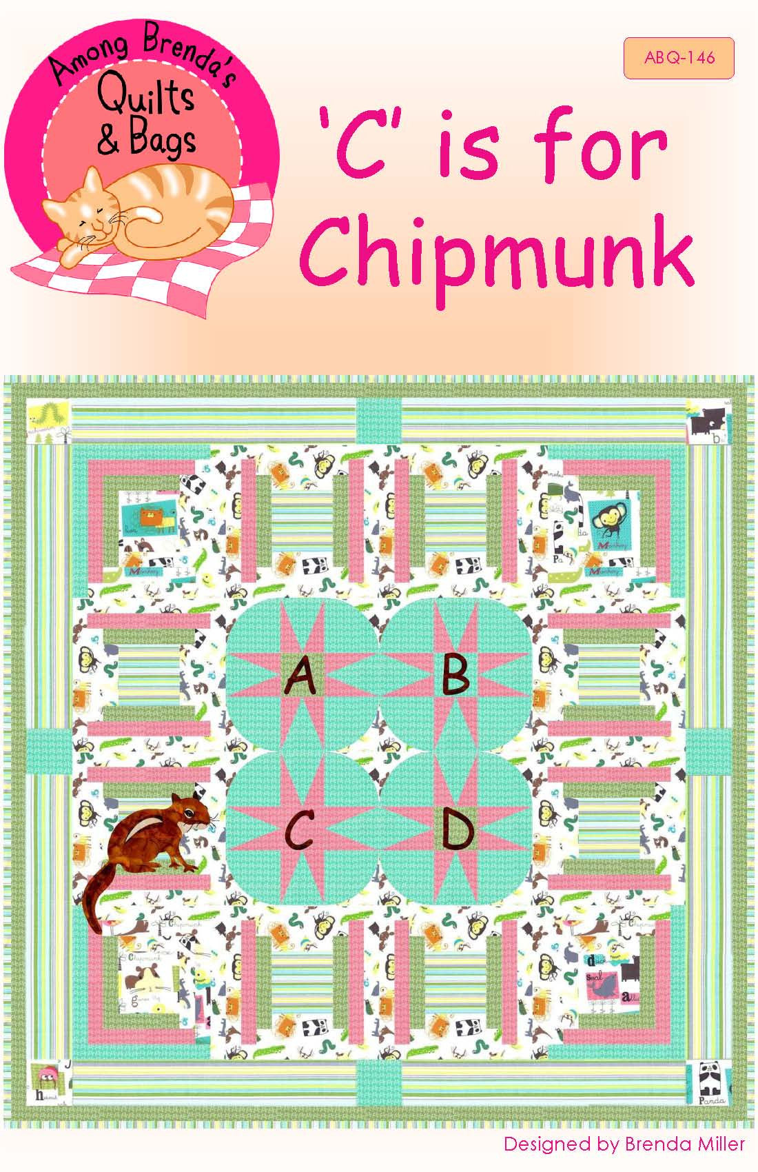 Pattern, C is for Chipmunk, Baby Quilt ABQ-146