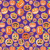 Fabric, Halloween, Chills & Thrills,  Purple Spooky Pumpkins, Glows in the Dark,   14610GB-12