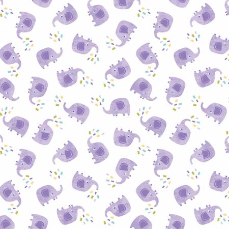 Fabric Flannel ,Chalk Baby Flannel, Elephant Play 16332F-09