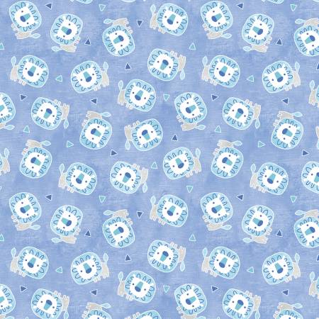 Fabric Flannel ,Chalk Baby Flannel  Lion and Triangles Sky Flannel # 16333FB-50