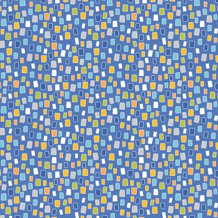 Fabric Flannel ,Chalk Baby Flannel  Playful Shapes Blue Flannel # 16334FB-55