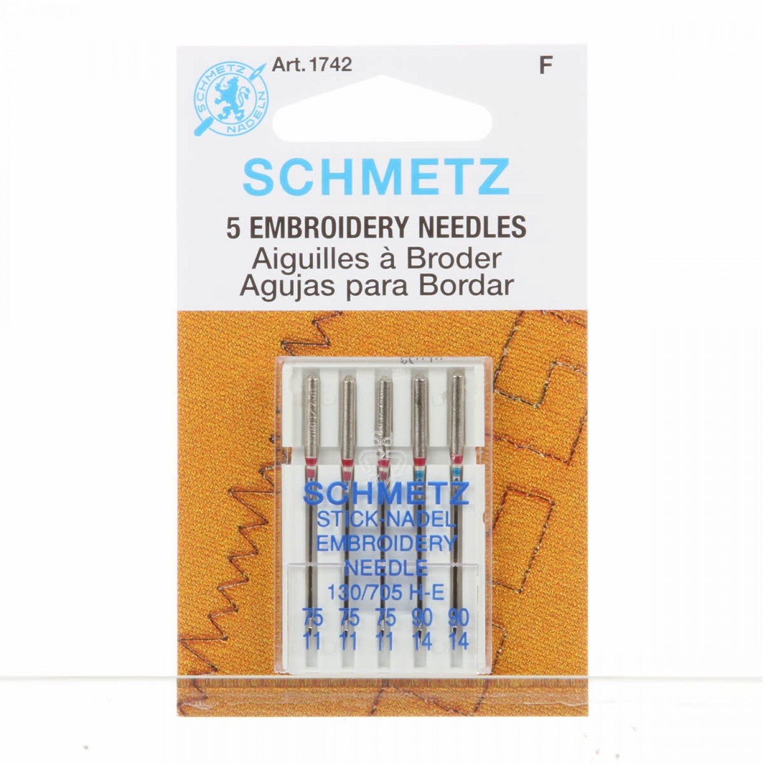 Machine Sewing Needle, Embroidery Assorted 11-75/ 90-14-1742