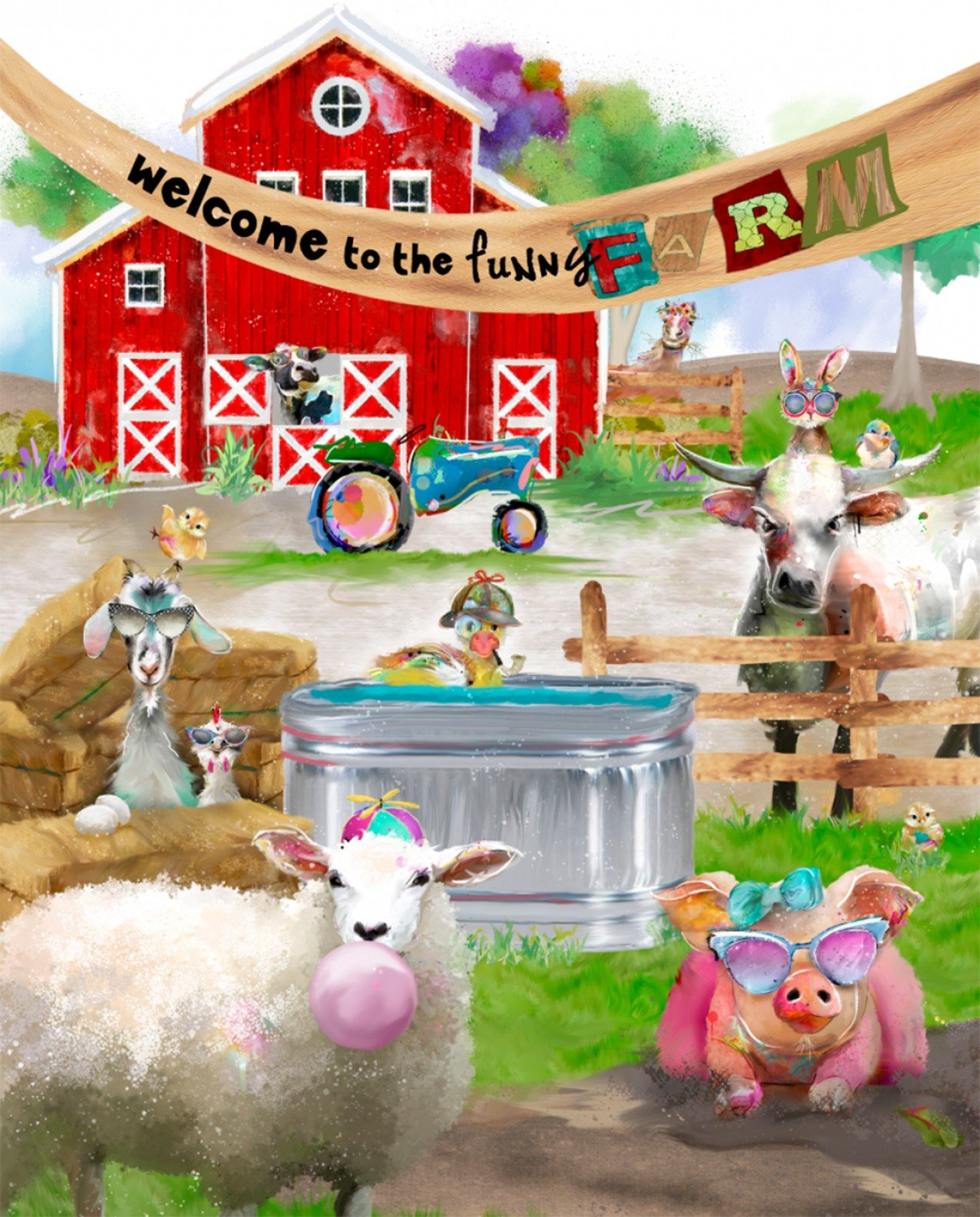 Fabric Panel, Welcome to the Funny Farm 18729-PNL