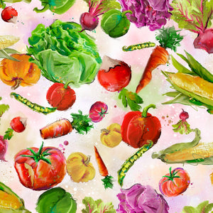 Fabric, Welcome to the Funny Farm Multi Veggies 18732-MLT
