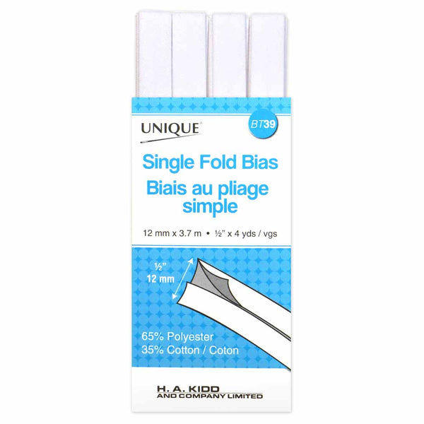 Single Fold Bias Tape, Assorted Colors 15mm x 2.75m
