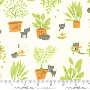 Fabric, Here Kitty Kitty by Stacy Iest, Cream Cats and Pots 520831-11