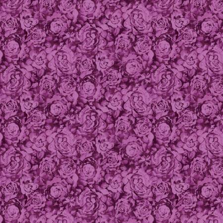 Fabric, Purple Textured Roses Daphne 21231303-02