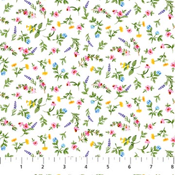 Fabric, Plant with Love White Multi 25223-10