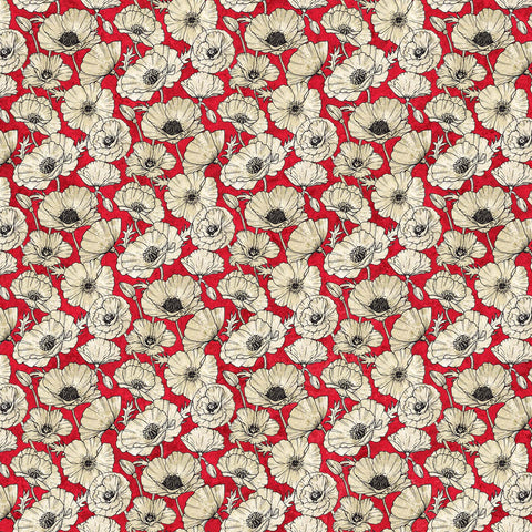 Fabric, Stonehenge Oh Canada 11 Poppy Toile Red Multi 25238-24