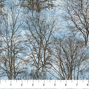 Fabric, Naturescapes Solitude Blue Multi Trees 26772-42