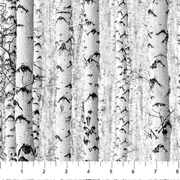 Fabric, Naturescapes Solitude Gray Birch Trees 26775-91