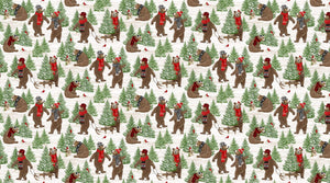 Fabric, Beary Merry Christmas, Forest Bears White Multi 27057-10