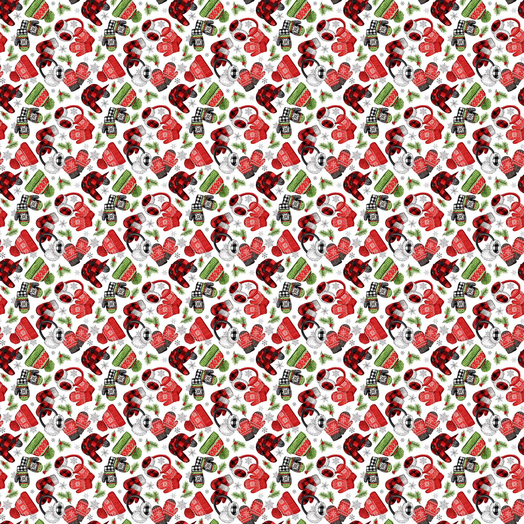 Fabric, Beary Merry Christmas, Hat Toss, White Multi #27060-10