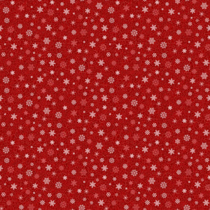 Fabric, Beary Merry Christmas, Snowflakes, Red  #27063-24