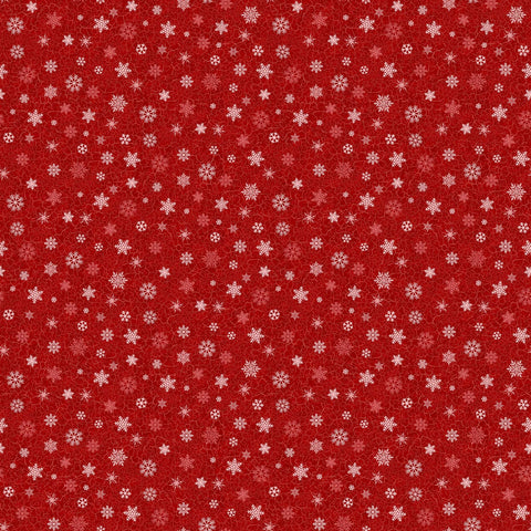 Fabric, Beary Merry Christmas, Snowflakes, Red  #27063-24